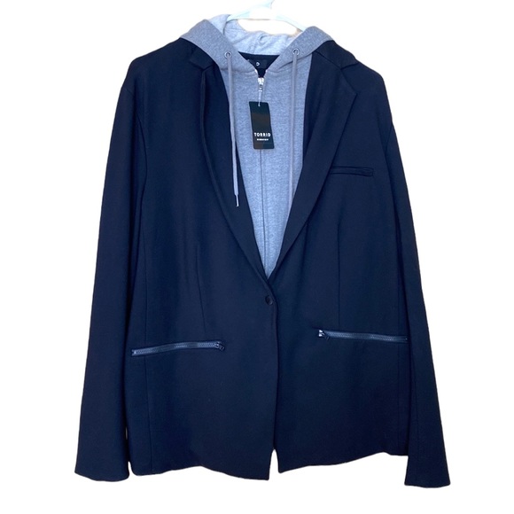torrid Jackets & Blazers - SOLD NWT Torrid PONTE & FRENCH TERRY LAYERED HOODED BLAZER